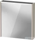Duravit D-CODE 65x70 cm-es tükrös szekrény világítással, dugaljjal, balos, matt taupe DC7105L91910000