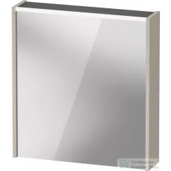   Duravit D-CODE 65x70 cm-es tükrös szekrény világítással, dugaljjal, balos, matt taupe DC7105L91910000