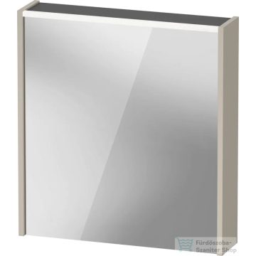   Duravit D-CODE 65x70 cm-es tükrös szekrény világítással, dugaljjal, balos, matt taupe DC7105L91910000