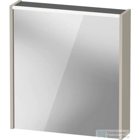 Duravit D-CODE 65x70 cm-es tükrös szekrény világítással, dugaljjal, balos, matt taupe DC7105L91910000