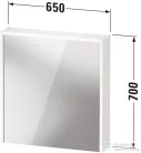 Duravit D-CODE 65x70 cm-es tükrös szekrény világítással, dugaljjal, balos, matt taupe DC7105L91910000