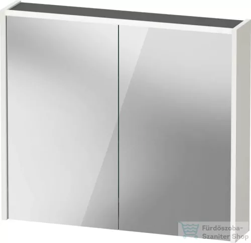 Duravit D-CODE 80x70 cm-es 2 ajtós tükrös szekrény világítással, dugaljjal, fényes fehér DC7106022220000