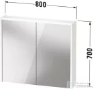 Duravit D-CODE 80x70 cm-es 2 ajtós tükrös szekrény világítással, dugaljjal, fényes fehér DC7106022220000