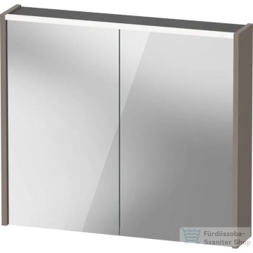   Duravit D-CODE 80x70 cm-es 2 ajtós tükrös szekrény világítással, dugaljjal, matt bazalt DC7106043430000