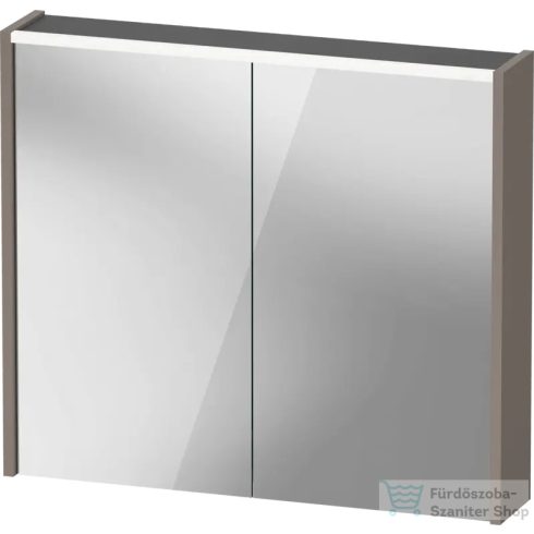 Duravit D-CODE 80x70 cm-es 2 ajtós tükrös szekrény világítással, dugaljjal, matt bazalt DC7106043430000