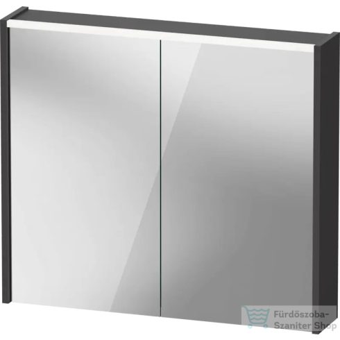 Duravit D-CODE 80x70 cm-es 2 ajtós tükrös szekrény világítással, dugaljjal, matt antracit DC7106049490000