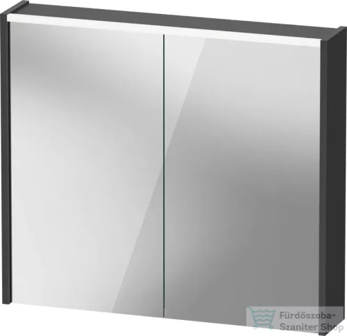 Duravit D-CODE 80x70 cm-es 2 ajtós tükrös szekrény világítással, dugaljjal, matt antracit DC7106049490000