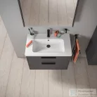 Duravit D-CODE 80x70 cm-es 2 ajtós tükrös szekrény világítással, dugaljjal, matt antracit DC7106049490000