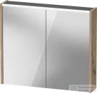 Duravit D-CODE 80x70 cm-es 2 ajtós tükrös szekrény világítással, dugaljjal, márványos tölgy DC7106055550000