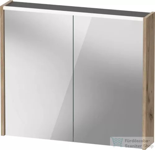 Duravit D-CODE 80x70 cm-es 2 ajtós tükrös szekrény világítással, dugaljjal, márványos tölgy DC7106055550000
