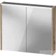Duravit D-CODE 80x70 cm-es 2 ajtós tükrös szekrény világítással, dugaljjal, márványos tölgy DC7106055550000