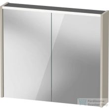   Duravit D-CODE 80x70 cm-es 2 ajtós tükrös szekrény világítással, dugaljjal, matt taupe DC7106091910000