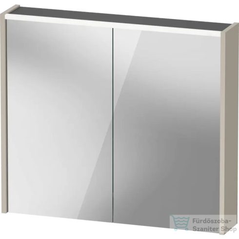 Duravit D-CODE 80x70 cm-es 2 ajtós tükrös szekrény világítással, dugaljjal, matt taupe DC7106091910000