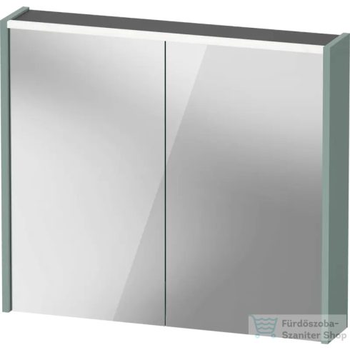 Duravit D-CODE 80x70 cm-es 2 ajtós tükrös szekrény világítással, dugaljjal, matt fjord zöld DC71060HGHG0000
