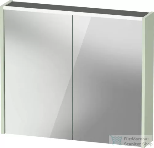 Duravit D-CODE 80x70 cm-es 2 ajtós tükrös szekrény világítással, dugaljjal, matt halványöld DC71060HHHH0000