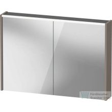   Duravit D-CODE 100x70 cm-es 2 ajtós tükrös szekrény világítással, dugaljjal, matt bazalt DC7107043430000