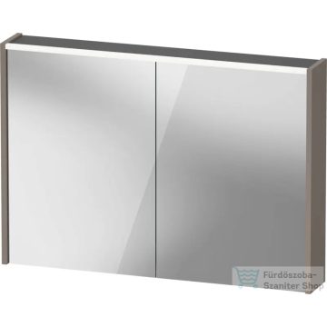   Duravit D-CODE 100x70 cm-es 2 ajtós tükrös szekrény világítással, dugaljjal, matt bazalt DC7107043430000