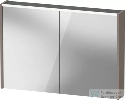 Duravit D-CODE 100x70 cm-es 2 ajtós tükrös szekrény világítással, dugaljjal, matt bazalt DC7107043430000