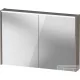 Duravit D-CODE 100x70 cm-es 2 ajtós tükrös szekrény világítással, dugaljjal, matt bazalt DC7107043430000