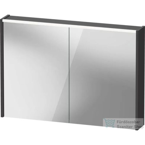 Duravit D-CODE 100x70 cm-es 2 ajtós tükrös szekrény világítással, dugaljjal, matt grafit DC7107049490000