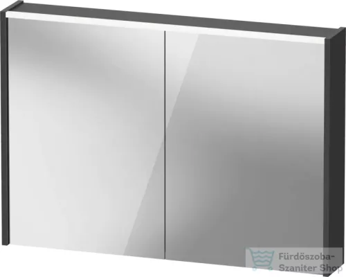 Duravit D-CODE 100x70 cm-es 2 ajtós tükrös szekrény világítással, dugaljjal, matt grafit DC7107049490000