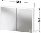 Duravit D-CODE 100x70 cm-es 2 ajtós tükrös szekrény világítással, dugaljjal, matt grafit DC7107049490000