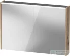 Duravit D-CODE 100x70 cm-es 2 ajtós tükrös szekrény világítással, dugaljjal, márványos tölgy DC7107055550000