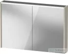 Duravit D-CODE 100x70 cm-es 2 ajtós tükrös szekrény világítással, dugaljjal, matt taupe DC7107091910000