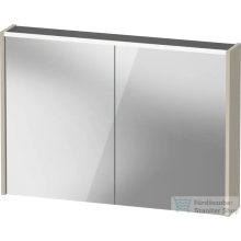   Duravit D-CODE 100x70 cm-es 2 ajtós tükrös szekrény világítással, dugaljjal, matt taupe DC7107091910000