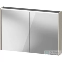   Duravit D-CODE 100x70 cm-es 2 ajtós tükrös szekrény világítással, dugaljjal, matt taupe DC7107091910000