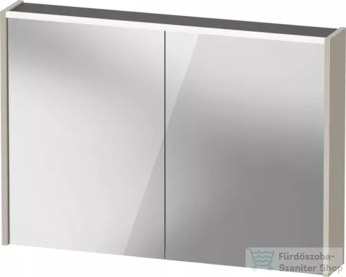 Duravit D-CODE 100x70 cm-es 2 ajtós tükrös szekrény világítással, dugaljjal, matt taupe DC7107091910000