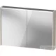 Duravit D-CODE 100x70 cm-es 2 ajtós tükrös szekrény világítással, dugaljjal, matt taupe DC7107091910000