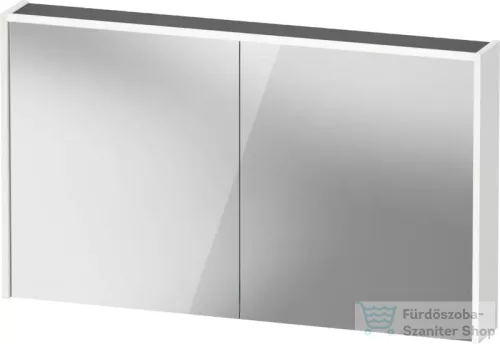 Duravit D-CODE 120x70 cm-es 2 ajtós tükrös szekrény világítással, dugaljjal, matt fehér DC7108018180000