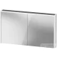 Duravit D-CODE 120x70 cm-es 2 ajtós tükrös szekrény világítással, dugaljjal, matt fehér DC7108018180000