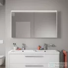 Duravit D-CODE 120x70 cm-es 2 ajtós tükrös szekrény világítással, dugaljjal, matt fehér DC7108018180000