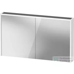   Duravit D-CODE 120x70 cm-es 2 ajtós tükrös szekrény világítással, dugaljjal, fényes fehér DC7108022220000
