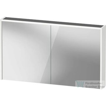   Duravit D-CODE 120x70 cm-es 2 ajtós tükrös szekrény világítással, dugaljjal, fényes fehér DC7108022220000