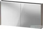 Duravit D-CODE 120x70 cm-es 2 ajtós tükrös szekrény világítással, dugaljjal, matt bazalt DC7108043430000