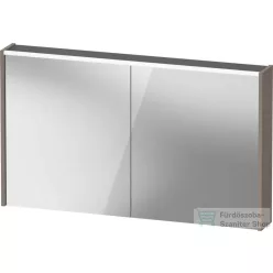   Duravit D-CODE 120x70 cm-es 2 ajtós tükrös szekrény világítással, dugaljjal, matt bazalt DC7108043430000