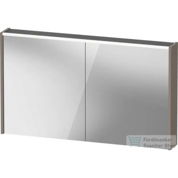   Duravit D-CODE 120x70 cm-es 2 ajtós tükrös szekrény világítással, dugaljjal, matt bazalt DC7108043430000