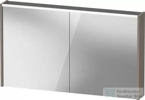 Duravit D-CODE 120x70 cm-es 2 ajtós tükrös szekrény világítással, dugaljjal, matt bazalt DC7108043430000