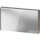 Duravit D-CODE 120x70 cm-es 2 ajtós tükrös szekrény világítással, dugaljjal, matt bazalt DC7108043430000