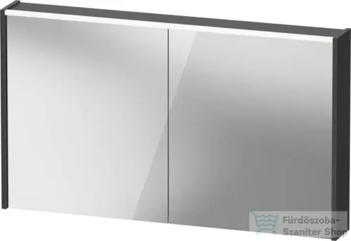 Duravit D-CODE 120x70 cm-es 2 ajtós tükrös szekrény világítással, dugaljjal, matt grafit DC7108049490000