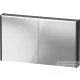 Duravit D-CODE 120x70 cm-es 2 ajtós tükrös szekrény világítással, dugaljjal, matt grafit DC7108049490000