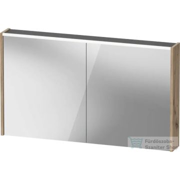  Duravit D-CODE 120x70 cm-es 2 ajtós tükrös szekrény világítással, dugaljjal, márványos tölgy DC7108055550000