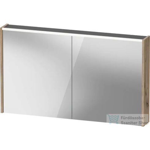 Duravit D-CODE 120x70 cm-es 2 ajtós tükrös szekrény világítással, dugaljjal, márványos tölgy DC7108055550000