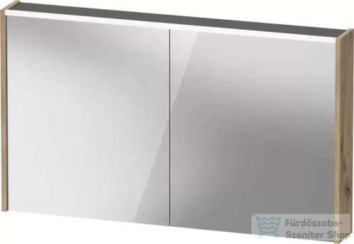 Duravit D-CODE 120x70 cm-es 2 ajtós tükrös szekrény világítással, dugaljjal, márványos tölgy DC7108055550000