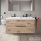 Duravit D-CODE 120x70 cm-es 2 ajtós tükrös szekrény világítással, dugaljjal, márványos tölgy DC7108055550000