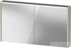 Duravit D-CODE 120x70 cm-es 2 ajtós tükrös szekrény világítással, dugaljjal, matt taupe DC7108091910000