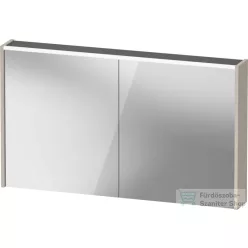  Duravit D-CODE 120x70 cm-es 2 ajtós tükrös szekrény világítással, dugaljjal, matt taupe DC7108091910000